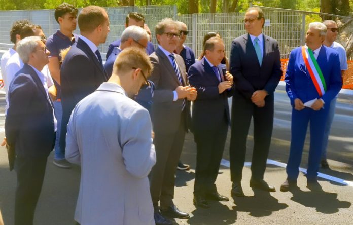 Cerimonia inaugurale riapertura viadotto A20 Spadafora